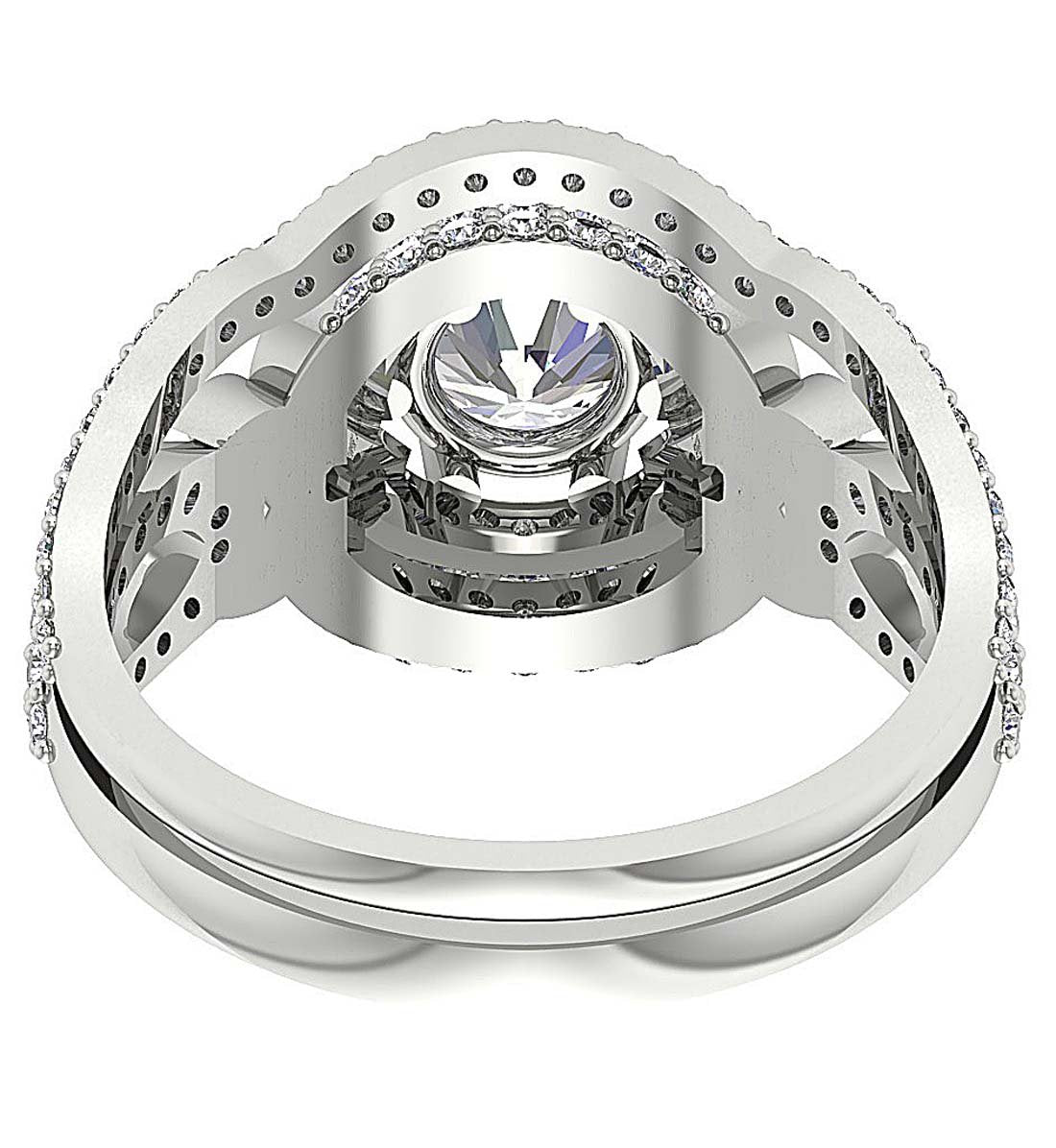 Floral Designer Wedding Rings Bridal Set 14K Gold I1 G 1.55 Carat Genuine Diamond 13.60 MM