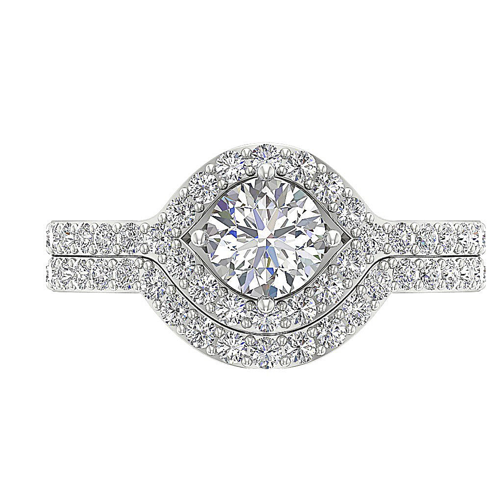 Wedding And Engagement Ring Set I1 G 2.00 Carat 14K White Gold Genuine Diamond