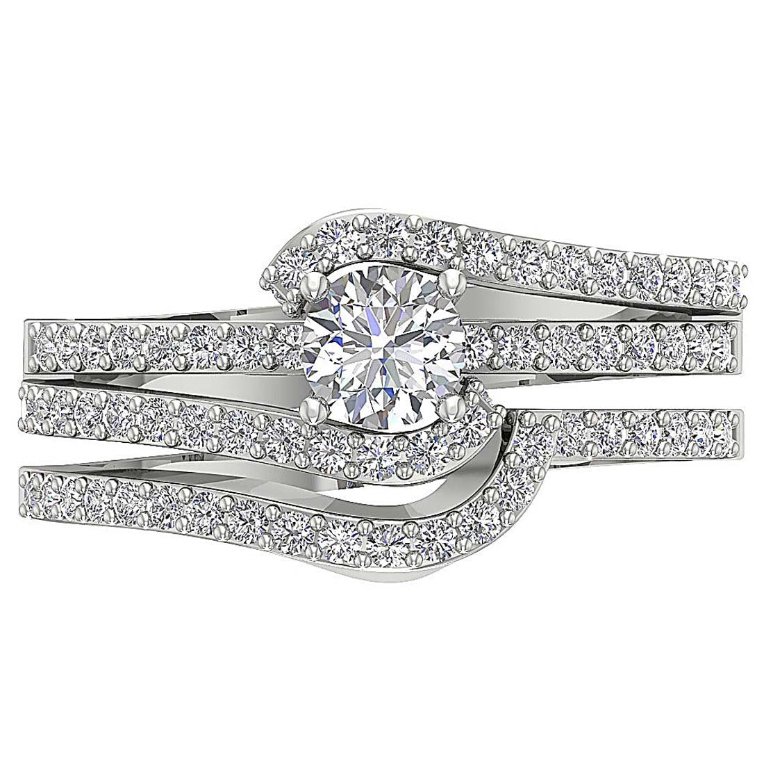 Prong Set 14K Solid Gold Bridal Engagement Ring SI1 G 1.15 Ct Natural Diamond 9.60 MM