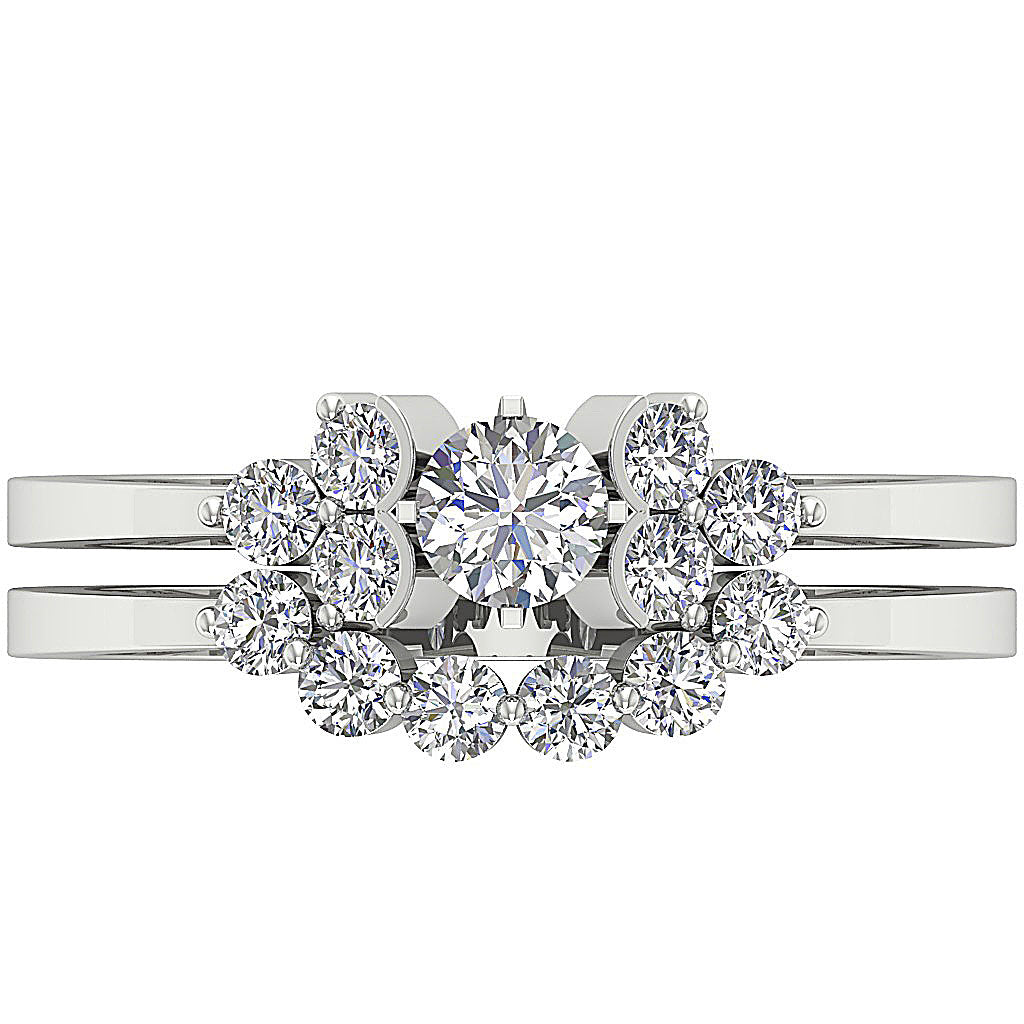 RoundDiamondBridalWeddingRingSetTopView