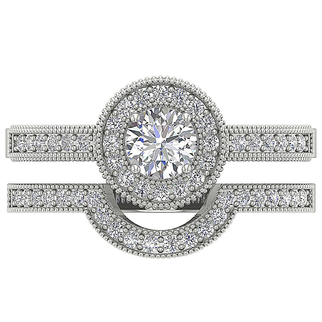 NaturalDiamondBridalRingSetTopView