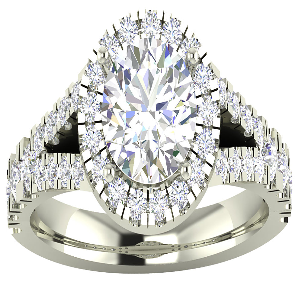 Split Shank Solitaire Halo Engagement Anniversary Ring I1 G 2.30 Ct Natural Diamond 14K White Yellow Rose Gold