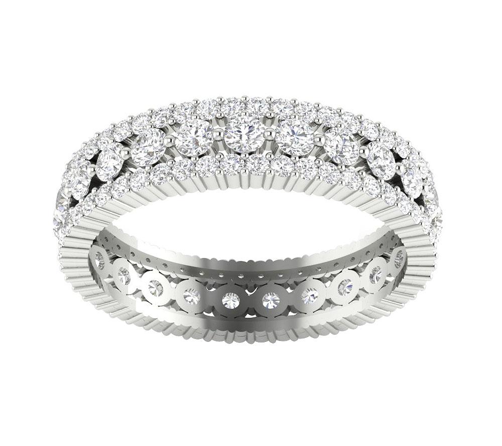 I1 G 2.00 Ct Natural Diamond 14k Solid Gold Designer Anniversary Eternity Ring