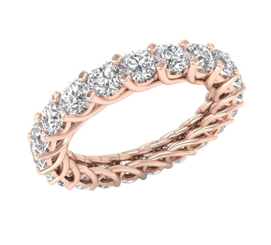 Natural Diamond Stackable Eternity Engagement Ring I1 G 3.20 Ct 14k White Gold Prong Set