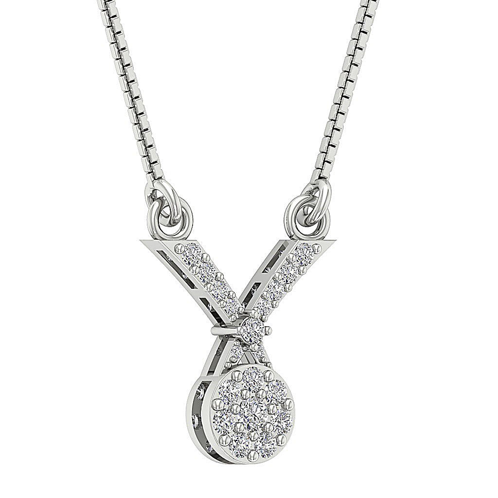 I1/SI1 G 0.40 Cart Genuine Diamond 14k/18k Solid Gold Designer Fashion Pendants