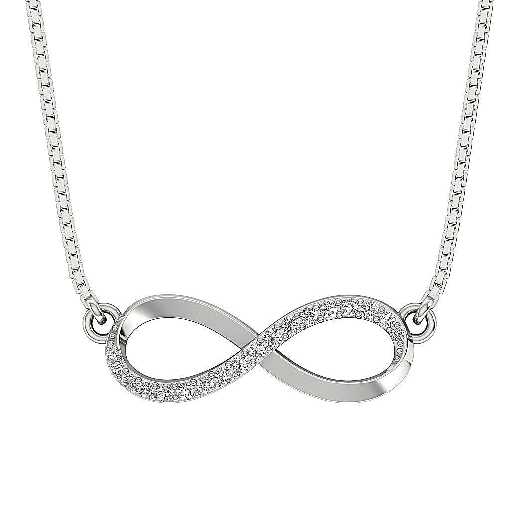 I1/SI1 G 0.25Carat Round Diamond 14k/18k Gold Infinity Shape Fashion Pendants