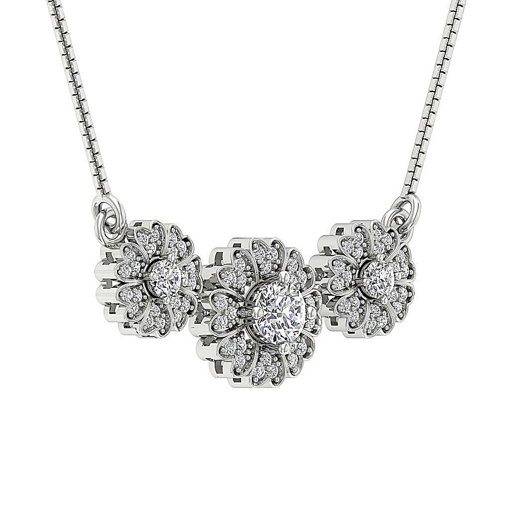 I1/SI1 G 1.10 Carat Genuine Diamond 14k/18k Gold Flower Shape Fashion Pendants