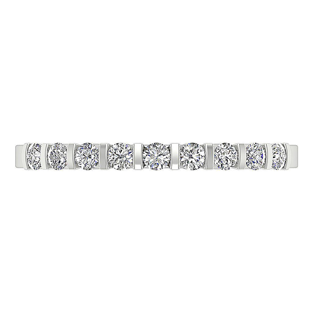 14k Solid Gold Fashion Engagement Ring Genuine Diamond I1 G 0.60 Ct Bar Set