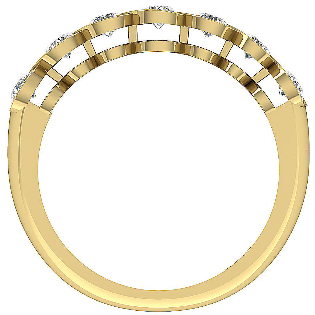 Anniversary Ring I1 G 0.60 Ct Bezel Set 14K White Yellow Rose Gold