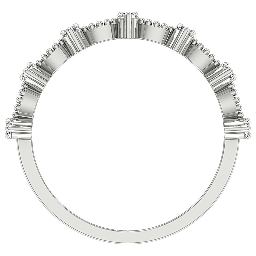 Designer Anniversary Ring Round Diamond SI1 G 0.55 Ct 14K Solid Gold Prong Set 5.20MM