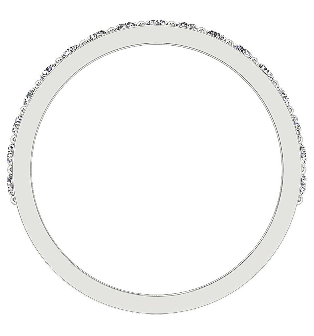 Anniversary Ring Round Diamond I1 G 0.75 Ct 14K White Gold Prong Set