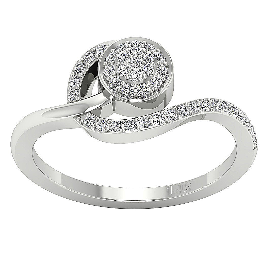 Engagement Genuine Diamond Ring SI1 G 0.30 Ct Round Cut Prong Set 9.30 MM