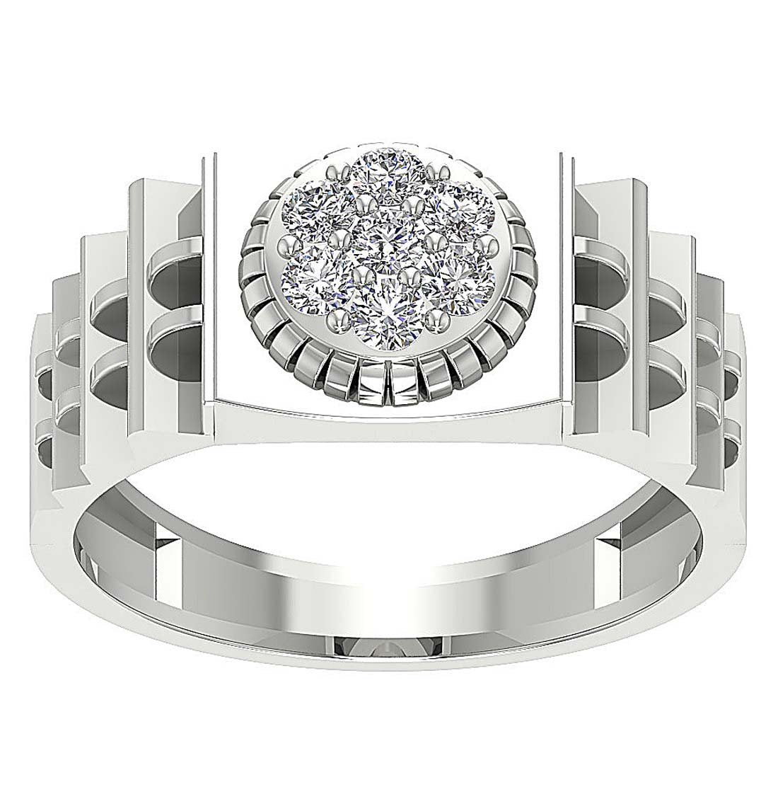 14k Solid Gold Mens Anniversary Ring SI1/I1 G 0.50 Ct Round Diamond Prong Set Width 11.05MM