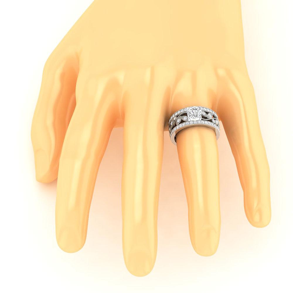 14k Solid Gold Genuine Diamond SI1 G 2.10 Carat Designer Engagement Ring
