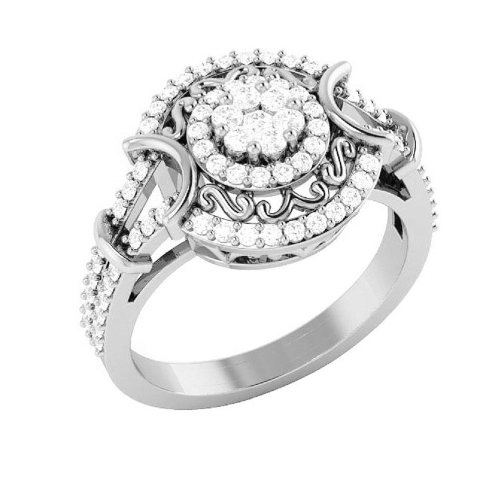 14k Solid Gold Genuine Diamond SI1 G 0.65 Carat Vintage Engagement Ring