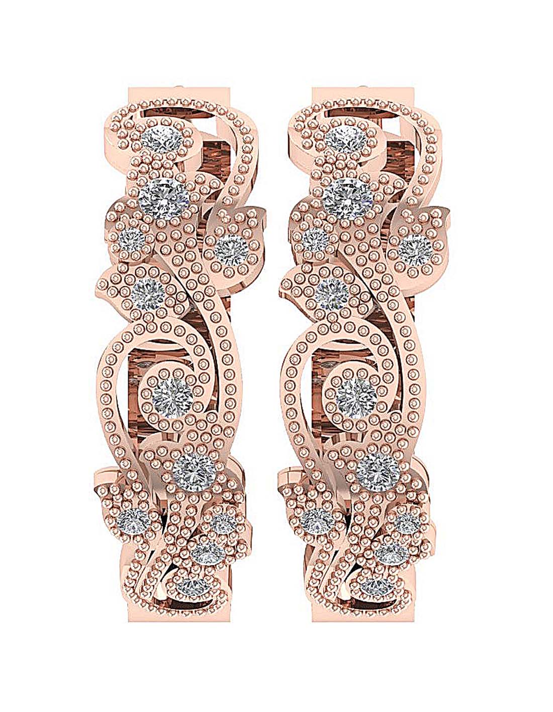 Prong Set Tiny Hoop Anniversary Earrings Round Diamond SI1/I1 G 0.45 Ct 18k/14k White Yellow Rose Gold