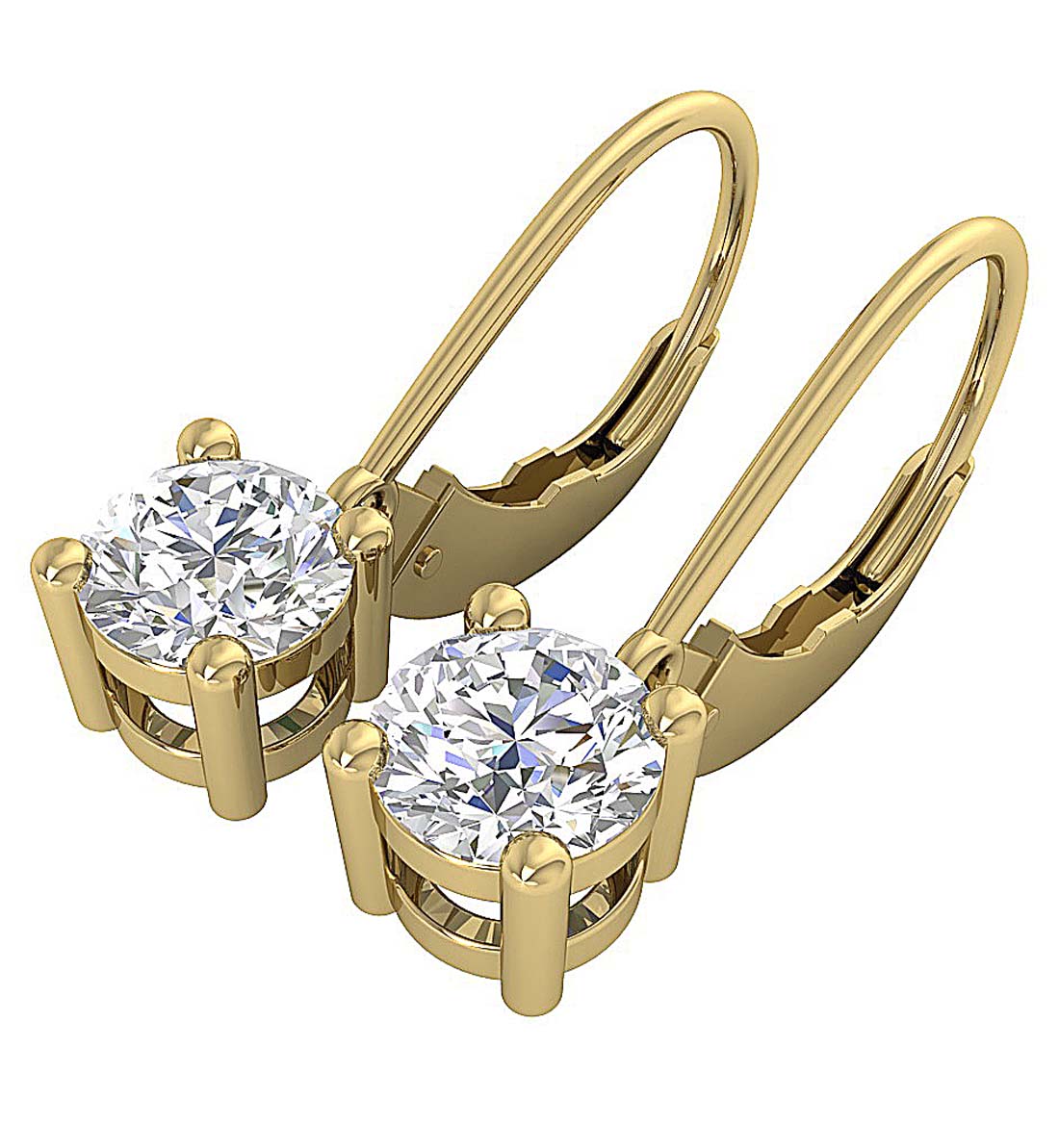 The Tucker 14K White Yellow Rose Gold Natural Diamond Solitaire Stud Earring 5.80 MM