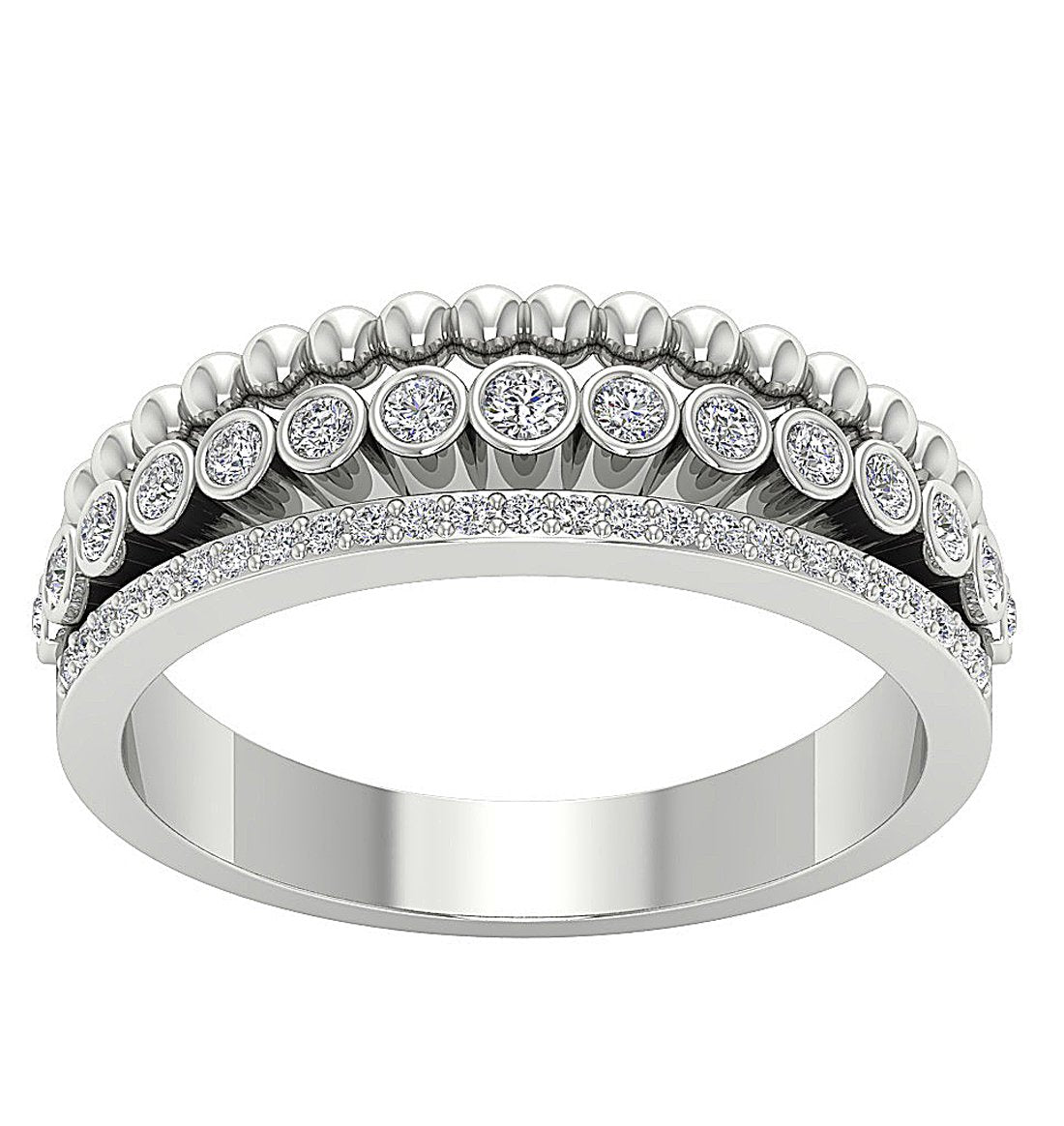 Genuine Diamond Solid Gold Designer Ring VS1 E 0.50 Ct 6.90MM