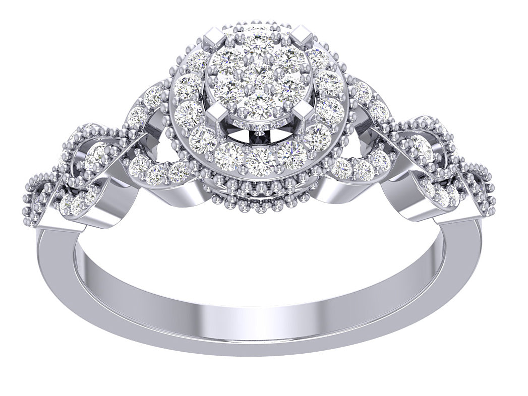 Designer Engagement Anniversary Ring I1 G 0.55 Carat Genine Diamond 14K Solid Gold