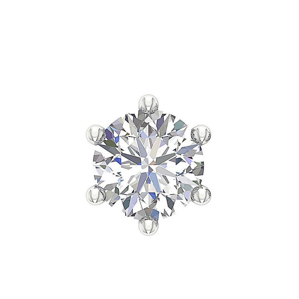 LabGrown RoundCut Diamond Solitaire Stud Earring 14K Gold