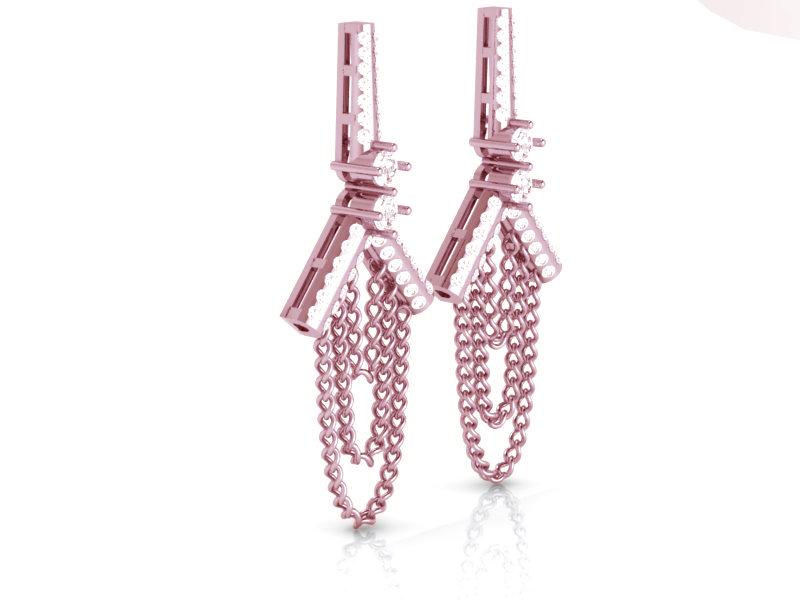 18k/14k Solid Gold Chandelier Wedding Earrings Genuine Diamond I1 G 1.10 Ct Prong Set