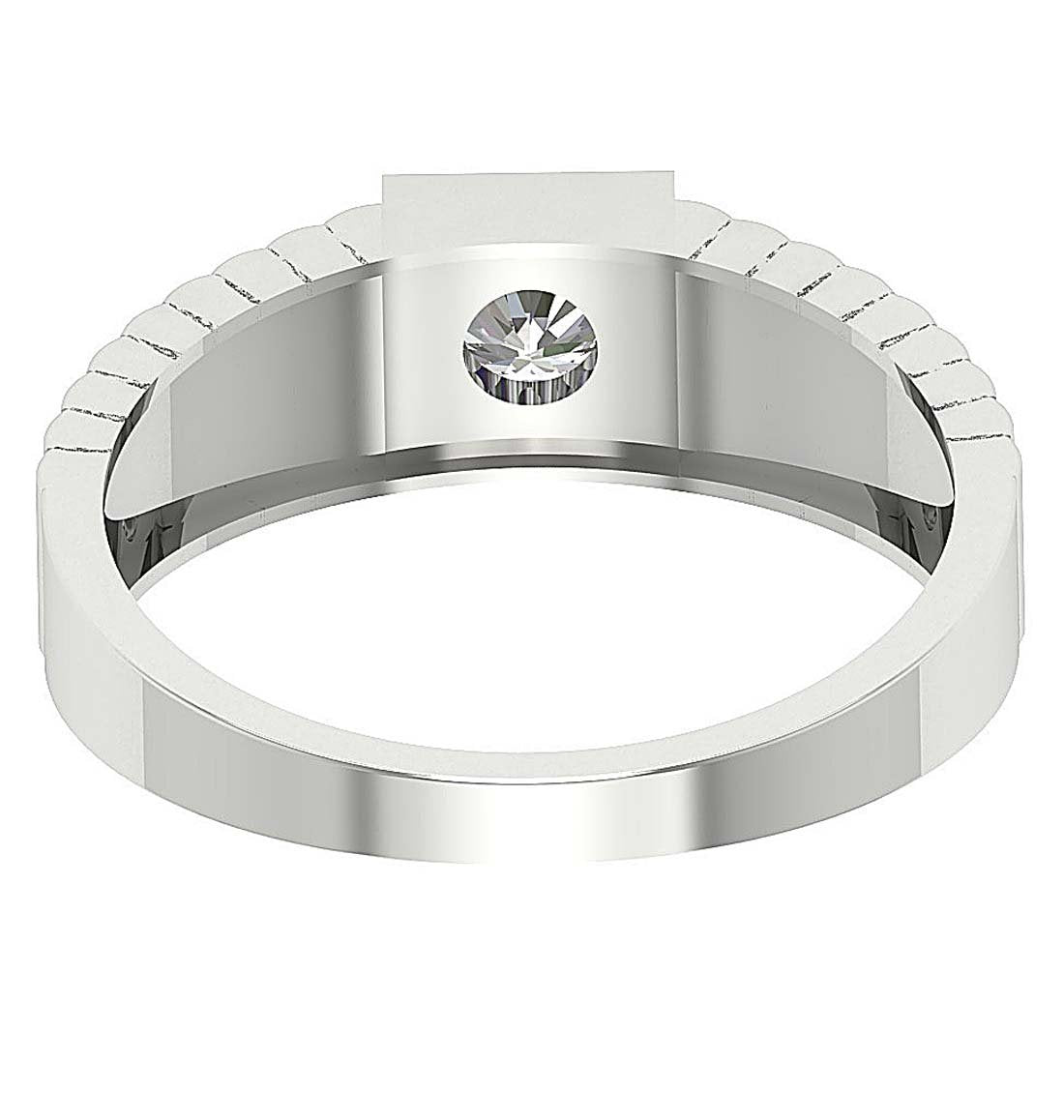 Men Solitaire Anniversary Ring Round Diamond SI1/I1 G 0.55 Ct 14k Solid Gold Prong Set