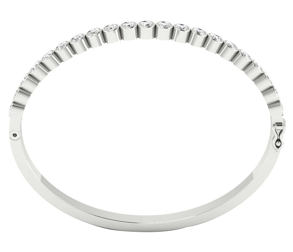 Diamond Bangles VVS1/VS1/SI1/I1 1.85Ct Natural Diamonds 14k/18k White Yellow Rose Gold Bezel Set
