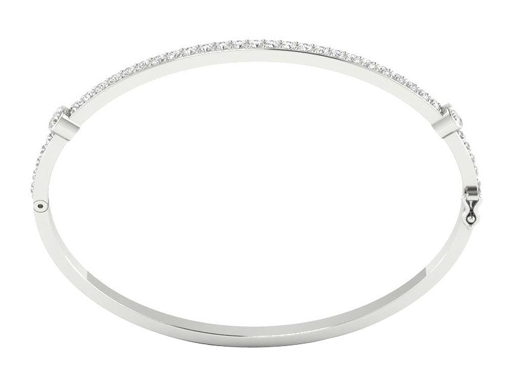 Diamond Bangles VVS1/VS1/SI1/I1 1.45Ct 14k/18k Solid Gold Natural Diamonds Prong & Bezel Set