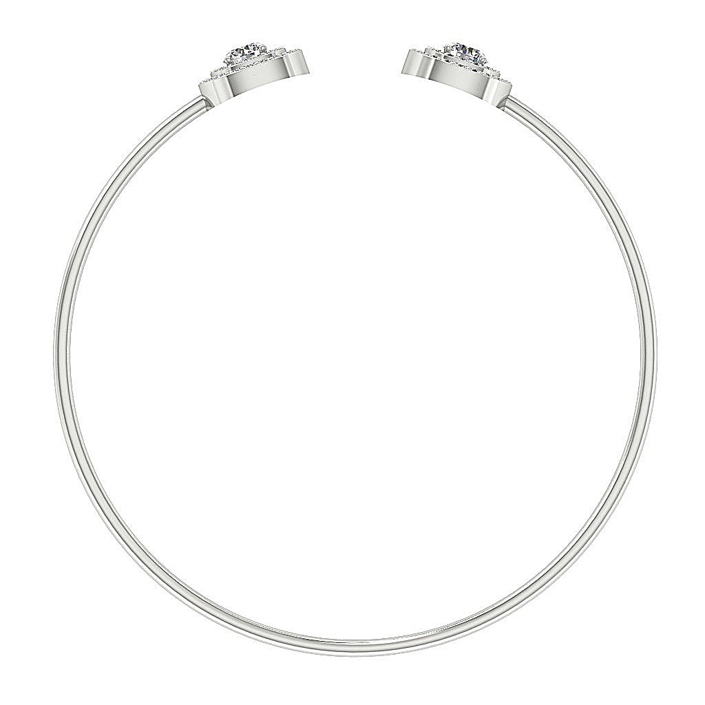 Diamond Bangles 14k/18K White Yellow Rose Gold VS1/SI1/I1 1.60Ct Natural Diamonds