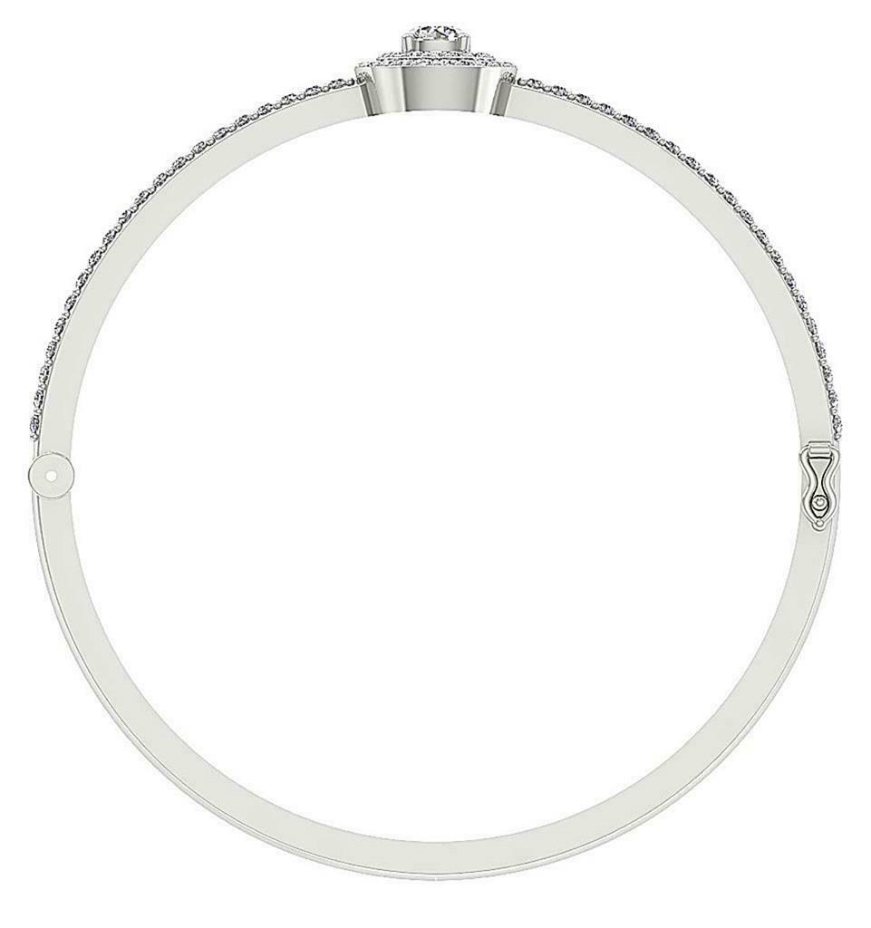 Diamond Bangles 14k/18k White Yellow Rose Gold SI1/I1 G 2.25Ct Natural Diamonds