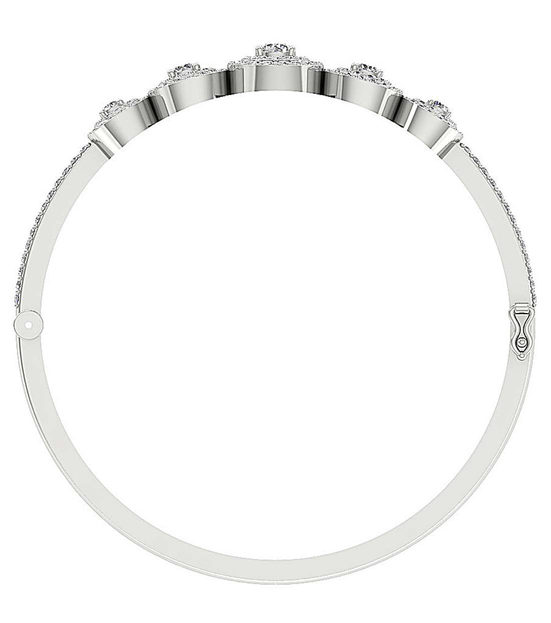 Diamond Bangles 14k/18k White Yellow Rose Gold VS1/SI1/I1 3.50Ct Natural Diamonds