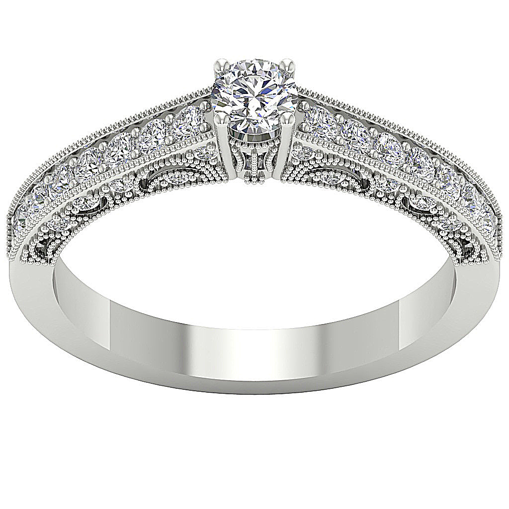 The Azrael Designer Solitaire Engagement 14K White Gold Natural Diamond Ring
