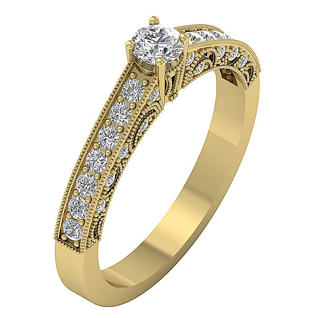 The Azrael Designer Solitaire Engagement 14K White Gold Natural Diamond Ring