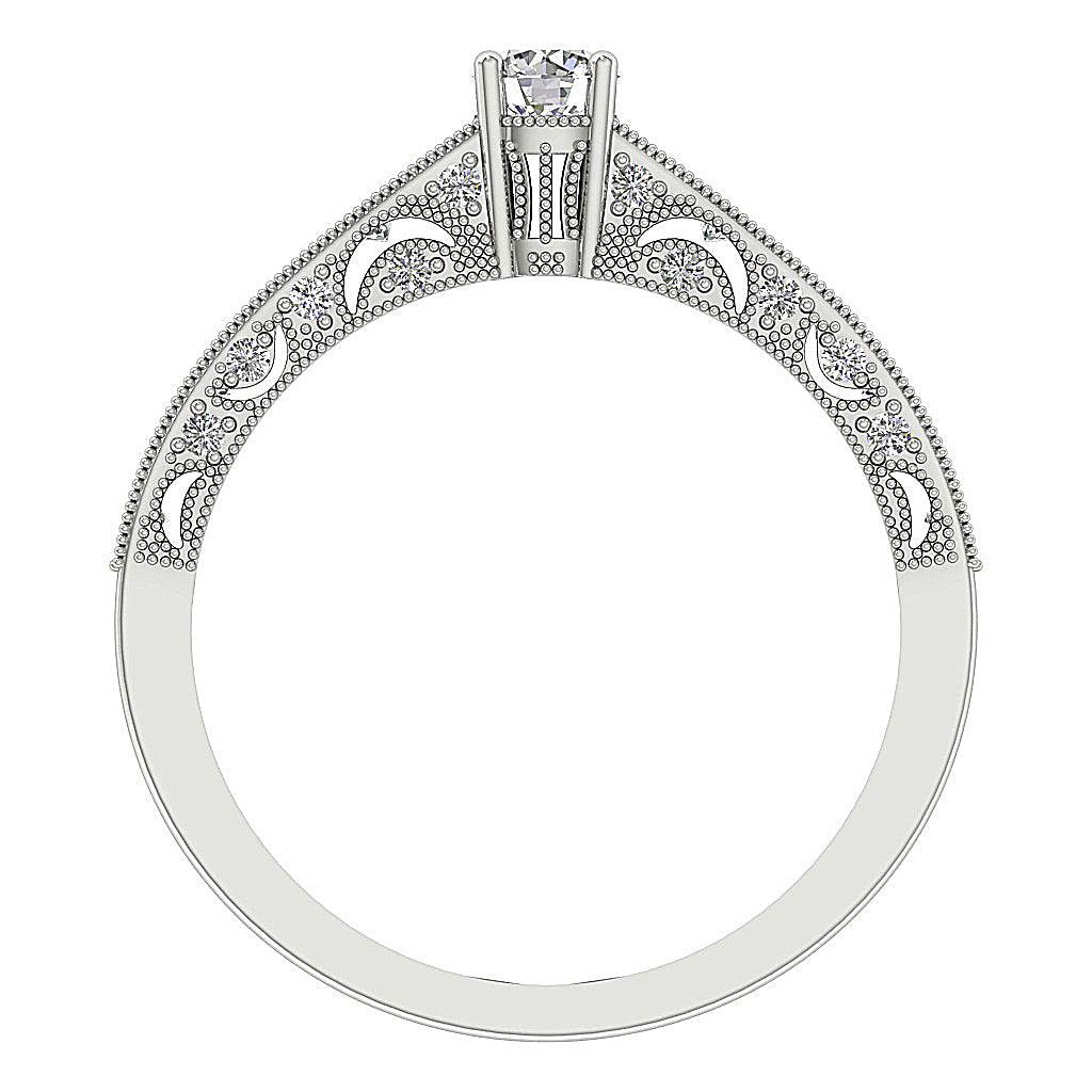 The Azrael Designer Solitaire Engagement 14K White Gold Natural Diamond Ring