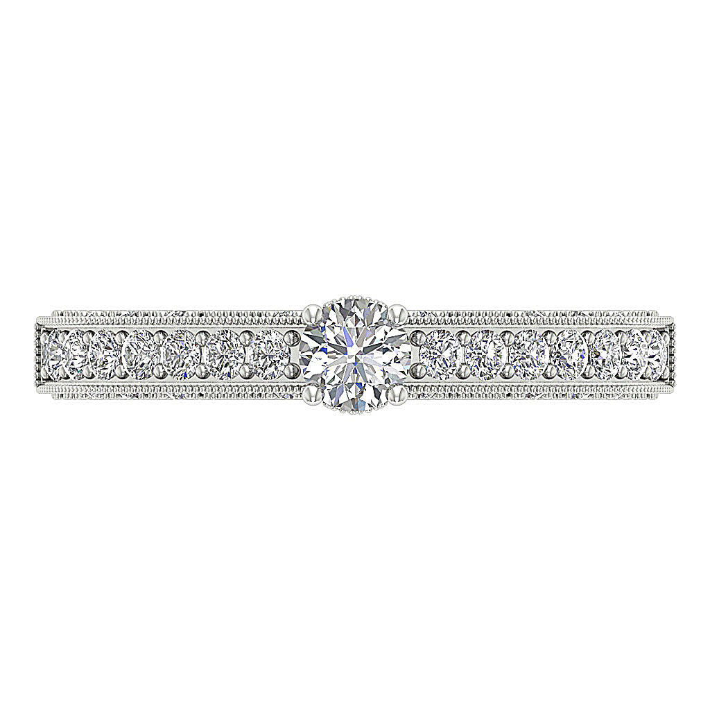 The Azrael Designer Solitaire Engagement 14K White Gold Natural Diamond Ring