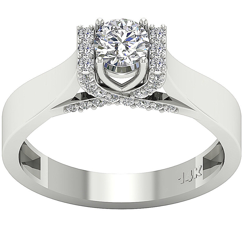 The Dexter Elegant 14k Solid Gold Natural Diamond Solitaire Anniversary Ring