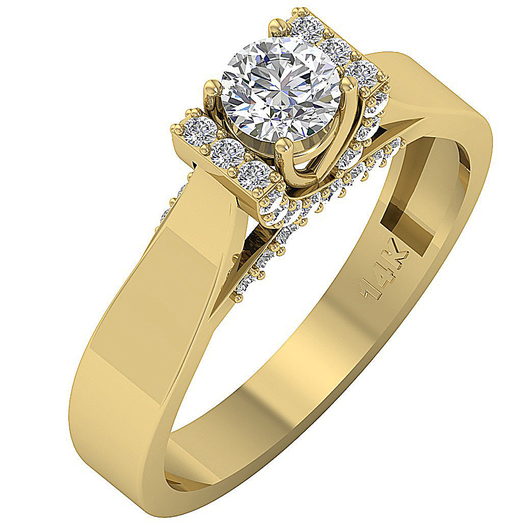 The Dexter Elegant 14k Solid Gold Natural Diamond Solitaire Anniversary Ring