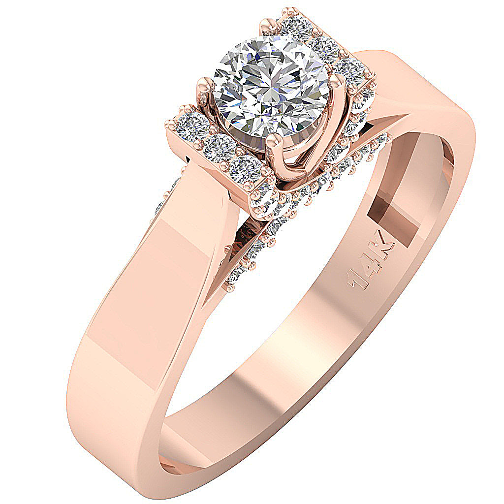 The Dexter Elegant 14k Solid Gold Natural Diamond Solitaire Anniversary Ring