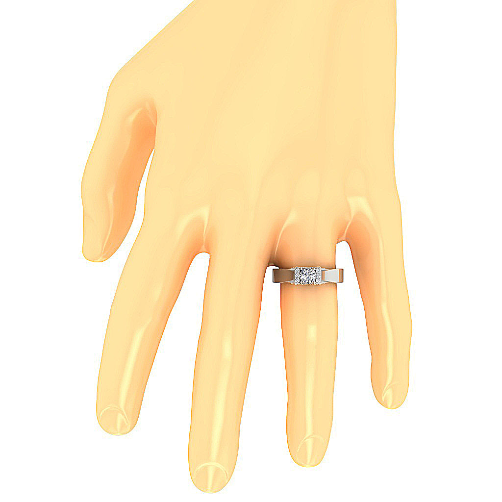 The Dexter Elegant 14k Solid Gold Natural Diamond Solitaire Anniversary Ring