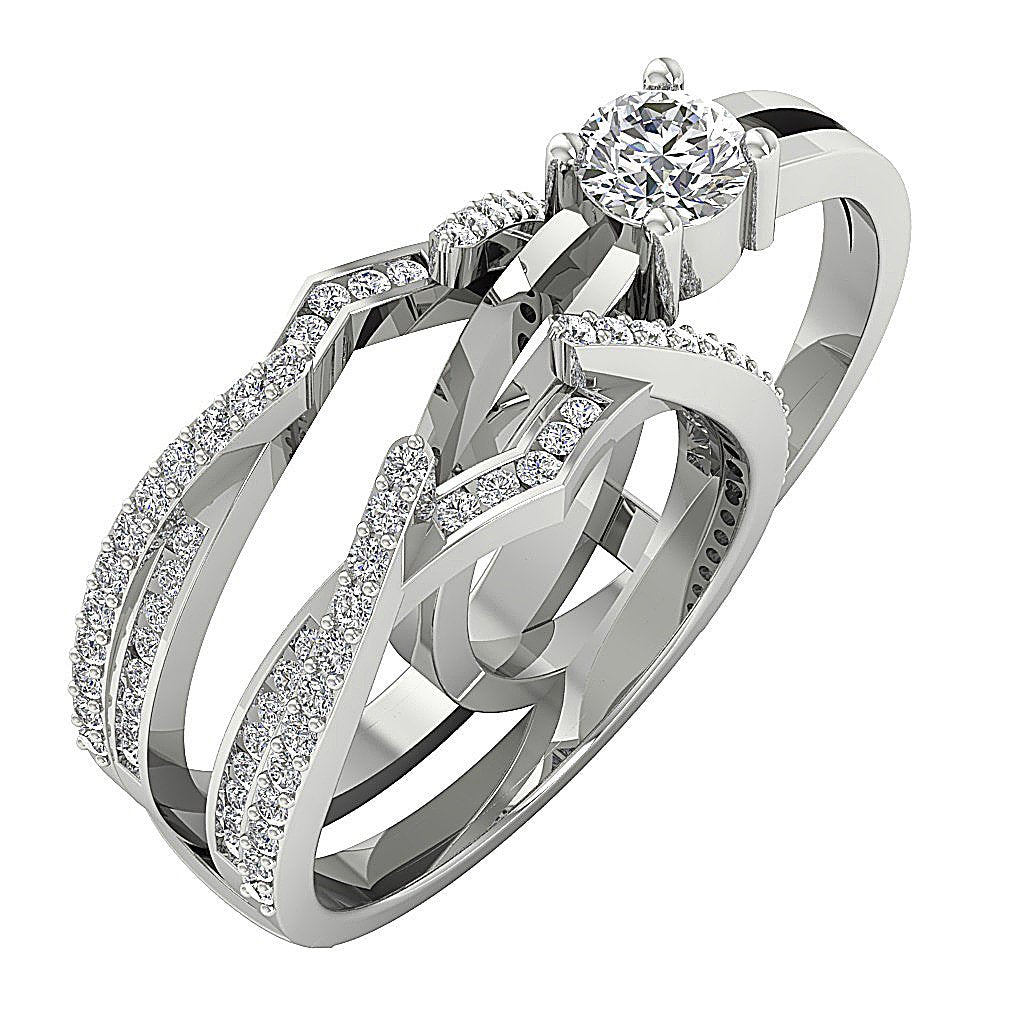 Genuine Diamond Bridal Solitaire Wedding Ring Prong Channel Set I1 G 1.30 Ct 14k Solid Gold