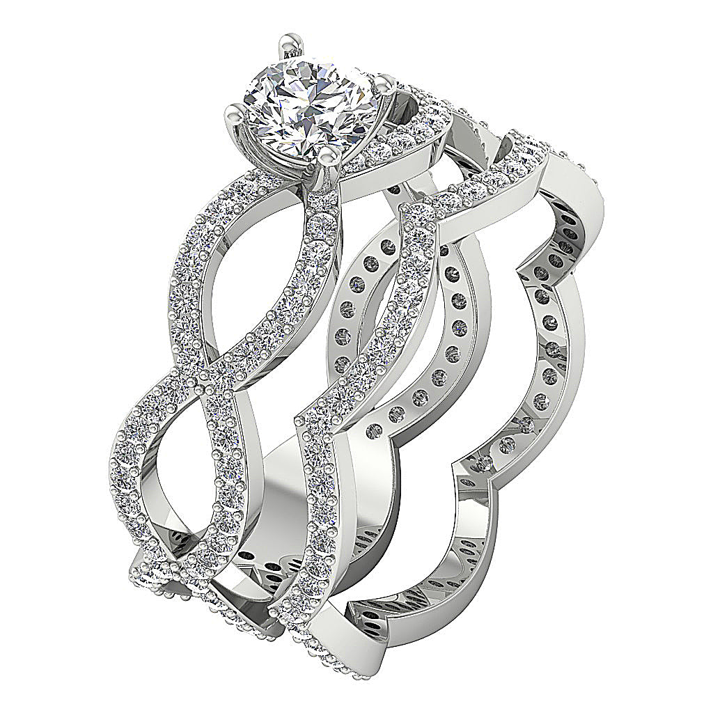SideViewBridalRingPaveSet14kWhiteGold