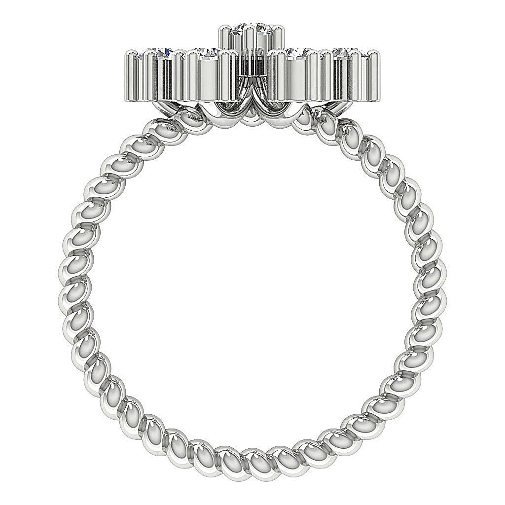 Natural Diamond Right Hand Engagement Ring I1 G 0.55 Ct 14k White Gold Prong Set 12.20 MM