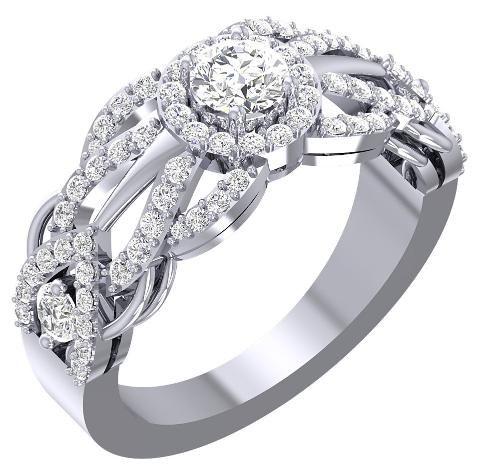 Gold Solitaire Engagement Ring Round Diamond I1 G 1.35 Carat 14K Solid Yellow Gold