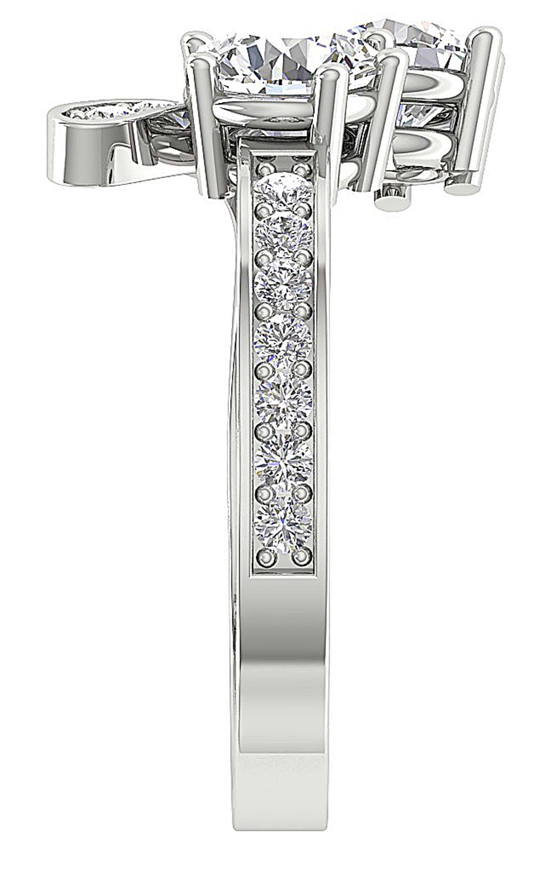 I1 G 2.10 Ct Forever Us Two Stone Solitaire Wedding Ring Genuine Diamond 14k Yellow Gold