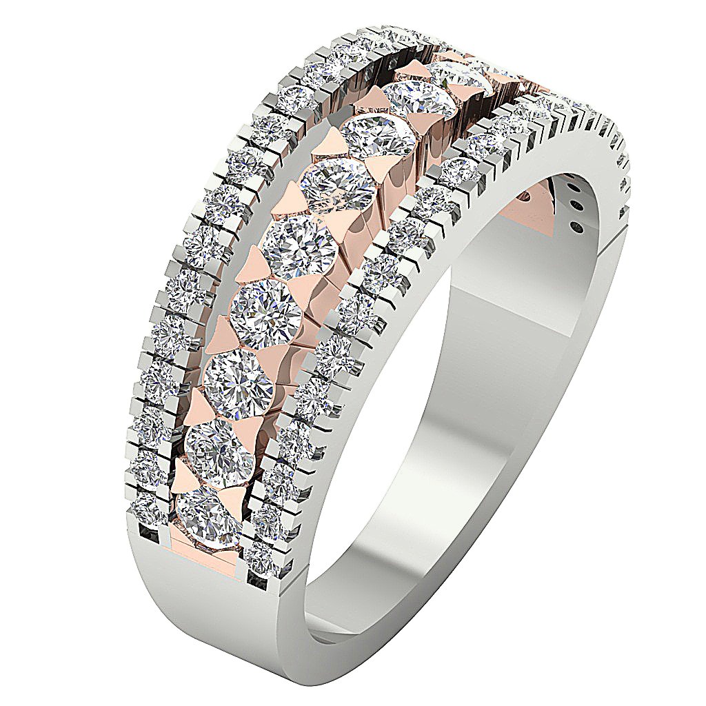 14K Solid Gold Designer Anniversary Ring Round Diamond I1 G 2.00 Ct Prong Set 8.65 MM