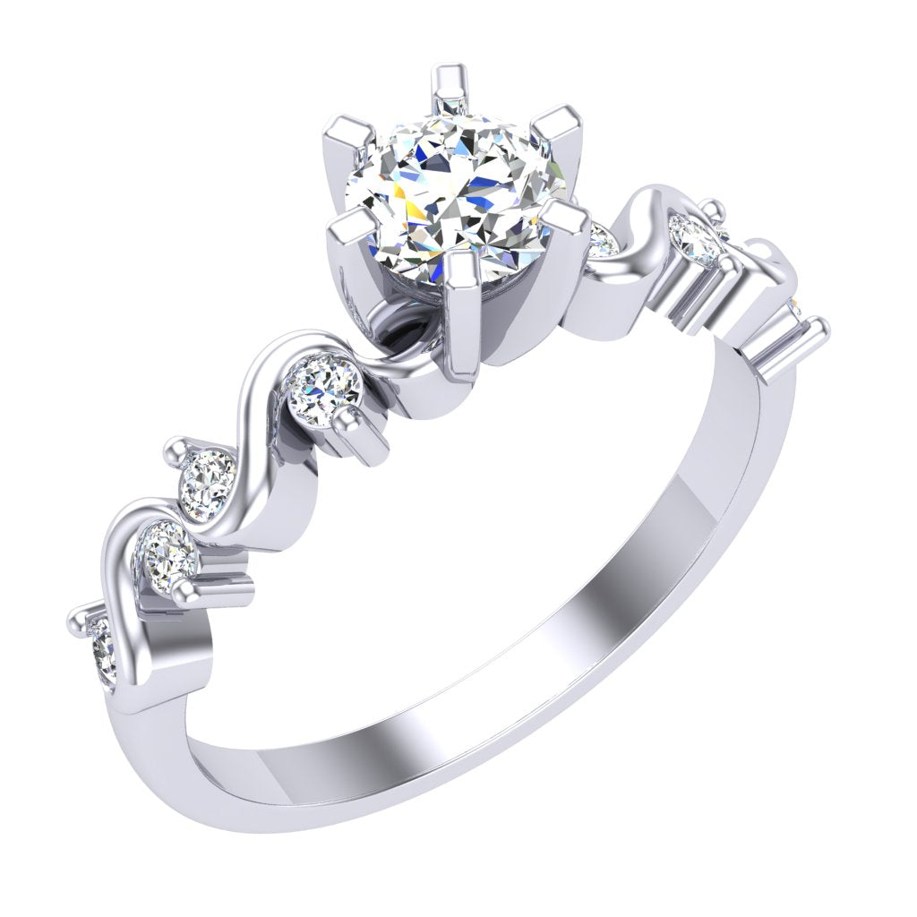 Round Cut Solitaire Diamond Engagement Ring I1 G 0.70 Carat 14K Yellow Gold