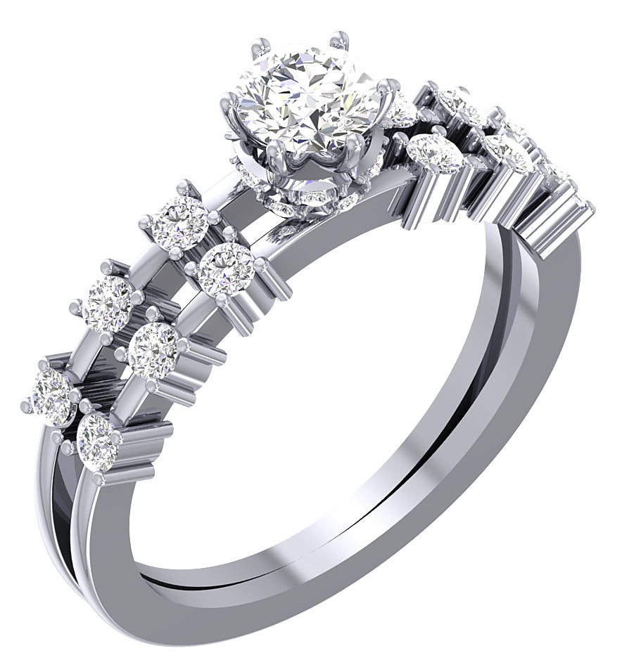 6 Prong Solitaire Engagement Ring I1 G 1.00 Carat Round Cut Diamond 14K Rose Gold Prong Set