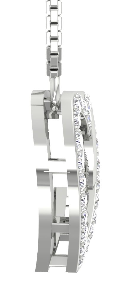 Double Heart Pendant 14k/18K Gold Natural Diamond VVS1/VS1/SI1/I1 0.35 Carat
