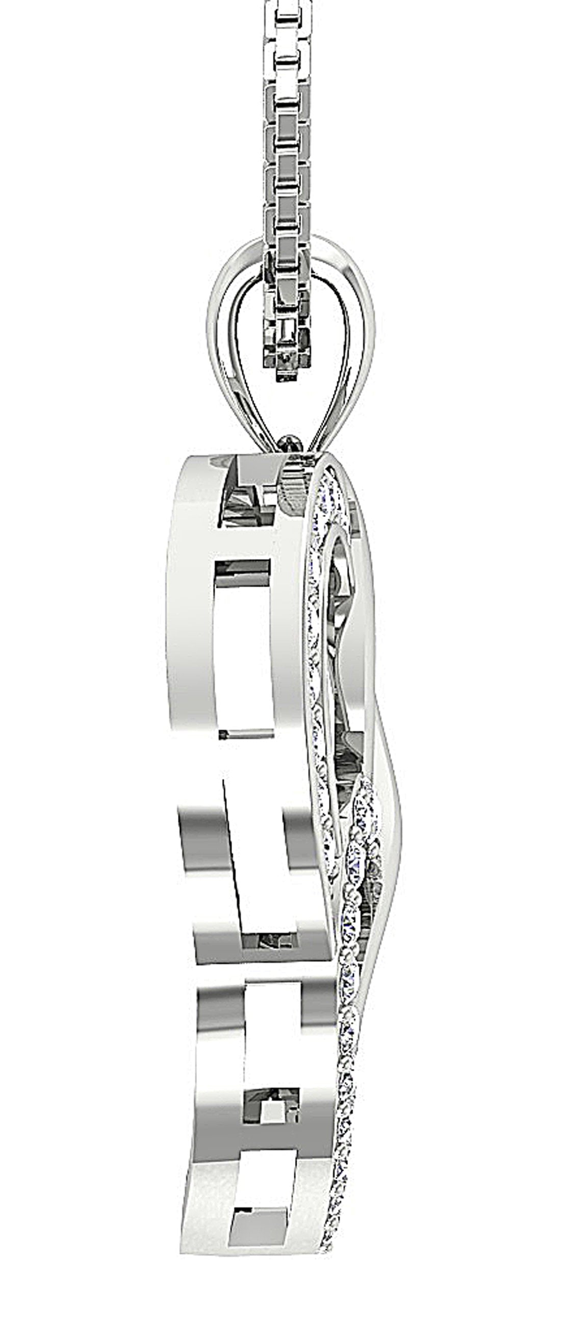 14k/18k Solid Gold Genuine Diamond VS1/SI1/I1 0.40 Carat Heart Shape Pendant