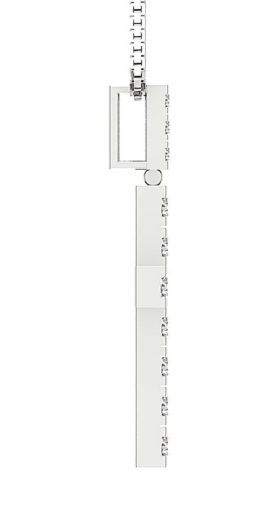 Natural Diamond Designer Cross Engagement Pendant SI1/I1 G 1.30 Ct 14k/18k White Gold Prong Set